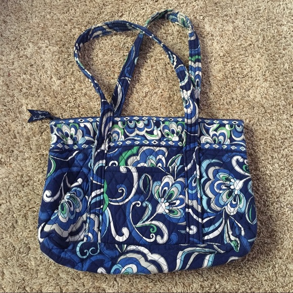 VERA BRADLEY Blue Floral Handbag - Picture 1 of 7
